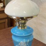Blue Opaline glass lamp