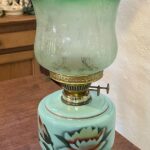 Victorian hand painted font lamp