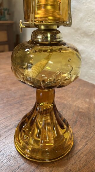Amber Depression glass lamp - Image 2
