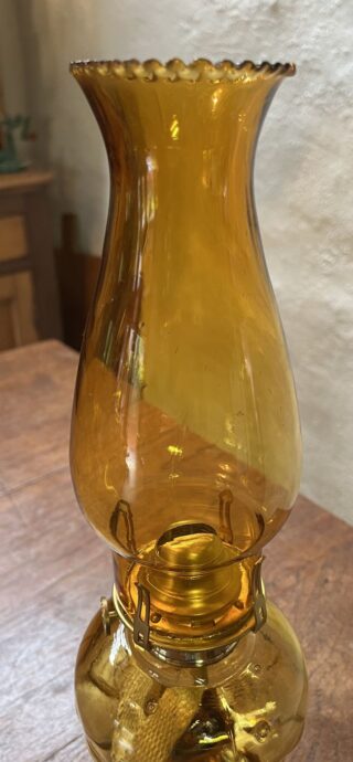 Amber Depression glass lamp - Image 3