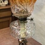 Arts & Crafts lamp, bronze plating