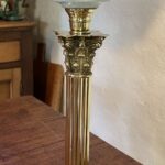 Banquet oil lamp with Victorian Blue glass font - Image 3
