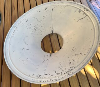 Galvanised oil lamp shade 20" - Image 2