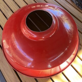 Bright Red enamel shade base 14 1/2"