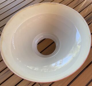 Bright Red enamel shade base 14 1/2" - Image 2
