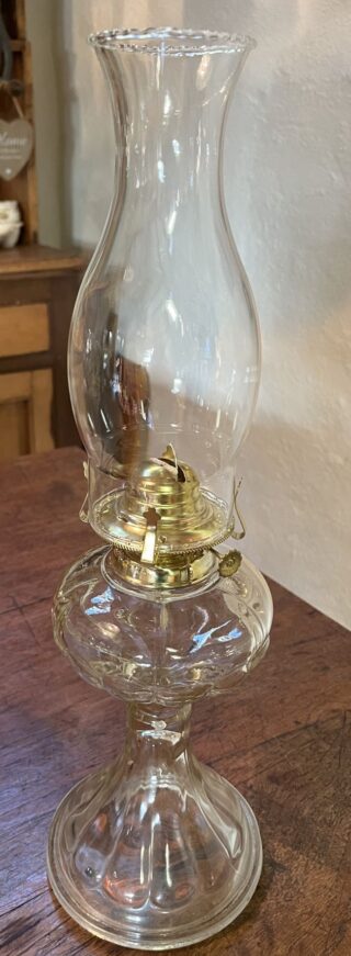 Depression glass oil lamp