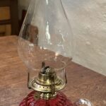 Enamelled Cranberry Finger Lamp