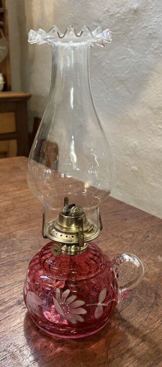 Enamelled Cranberry Finger Lamp