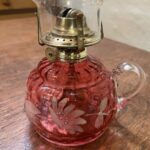 Enamelled Cranberry Finger Lamp - Image 2
