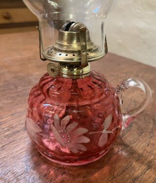 Enamelled Cranberry Finger Lamp - Image 2