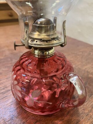 Enamelled Cranberry Finger Lamp - Image 4