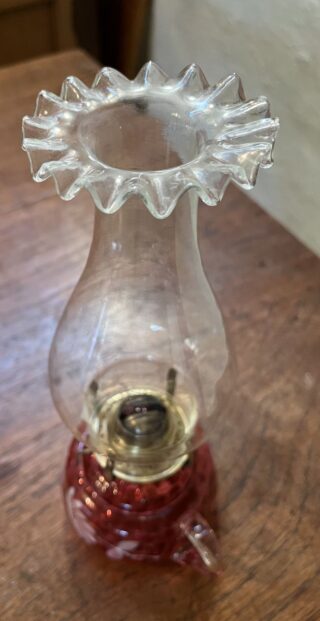 Enamelled Cranberry Finger Lamp - Image 5