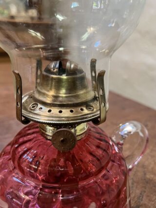Enamelled Cranberry Finger Lamp - Image 3