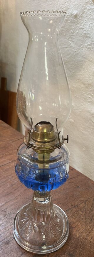 American Turkey Foot glass oil lamp