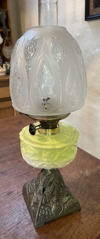 Victorian lamp unusual white porcelain font