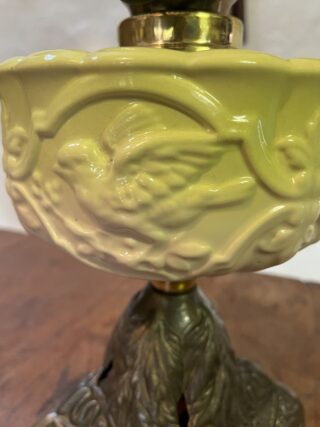 Victorian lamp unusual white porcelain font - Image 3