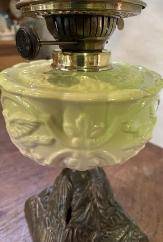Victorian lamp unusual white porcelain font - Image 4