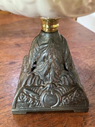 Victorian lamp unusual white porcelain font - Image 5