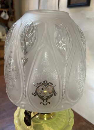 Victorian lamp unusual white porcelain font - Image 6