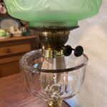 Brass Table Oil Lamp facet cut crystal font - Image 2