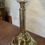 Brass Table Oil Lamp facet cut crystal font - Image 4