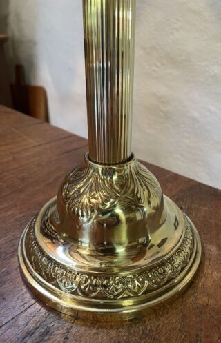 Brass Table Oil Lamp facet cut crystal font - Image 5