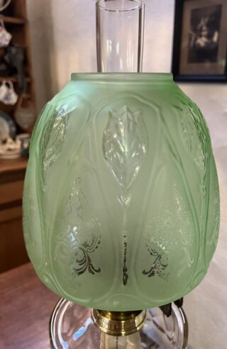 Brass Table Oil Lamp facet cut crystal font - Image 6