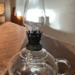 Finger Lamp loop handle hand blown dimpled glass