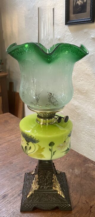 Table Oil Lamp lime green font