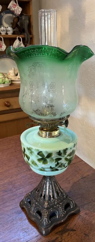 Uranium Victorian table lamp
