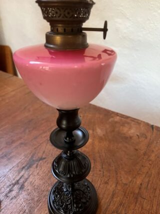 Victorian oil lamp candlesticks pair - Image 2