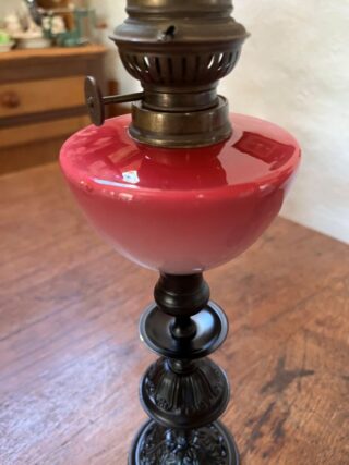 Victorian oil lamp candlesticks pair - Image 3