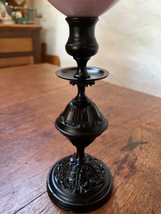 Victorian oil lamp candlesticks pair - Image 4