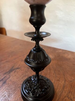 Victorian oil lamp candlesticks pair - Image 5