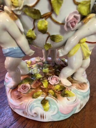 German Sitzendorf Cherub oil lamp - Image 6