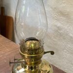English Brass duplex oil lamp