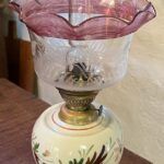 Porcelain hand painted oil lamp