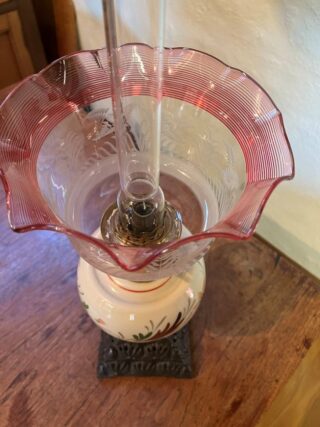 Porcelain hand painted oil lamp - Image 6