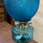 Victorian Blue Font Oil Lamp