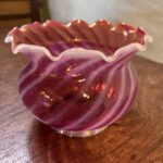 3 7/8" Fenton Cranberry swirl glass shade